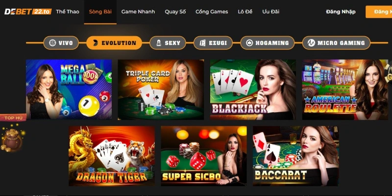 Sảnh Casino Debet Online